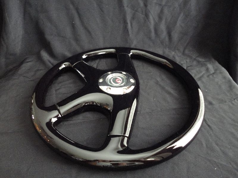 NEW 15 BLACK MAHOGANY WOOD GRAIN STEERING WHEEL  