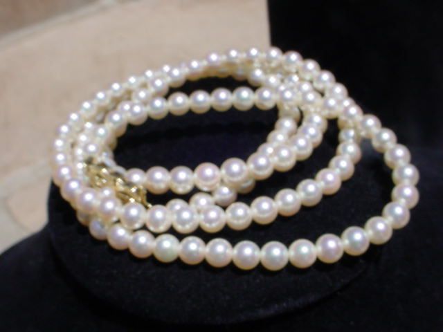 14K~MIKIMOTO ~ 6  5.5 MM~ 29 OPERA PEARL NECKLACE~  