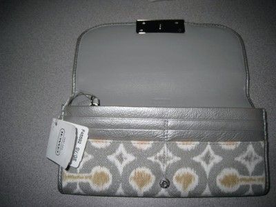 NWT COACH KRISTIN OP ART IKAT SLIM WALLET GRAY 45592  NWT  