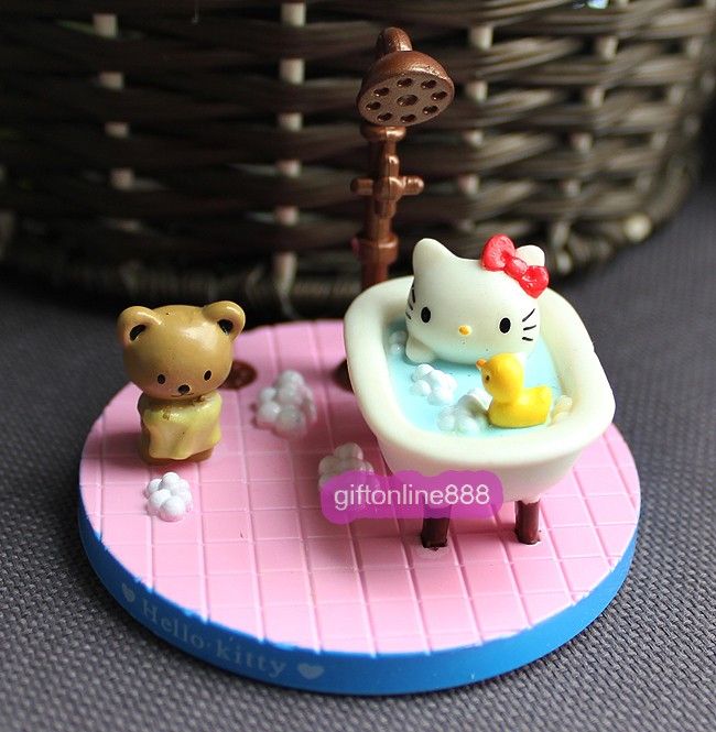 5pcs Hello Kitty relax scene Figures Figurine doll  