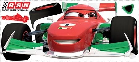 New Disney Cars 2 Movie Large FRANCESCO WALL DECAL Boys Bedroom Giant 