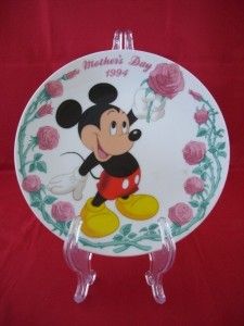 WALT DISNEY MOTHERS DAY 1994 MICKEY MOUSE ROSE PLATE  