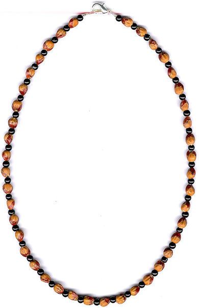   GHOST BEAD CEDAR BEAD NECKLACE#35, NATIVE AMERICAN JEWELRY  