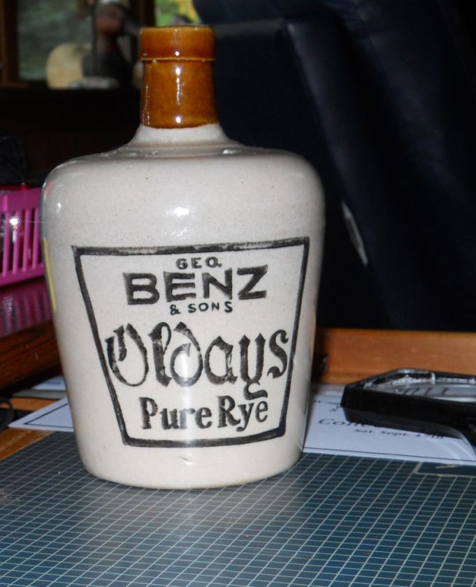 large geo benz & sons oldays pure rye jug st paul minn  