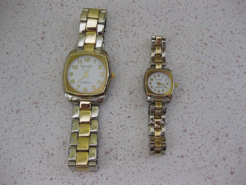 VINTAGE HIS & HERS WATCH SET VELLACCIO MENS LADIES  