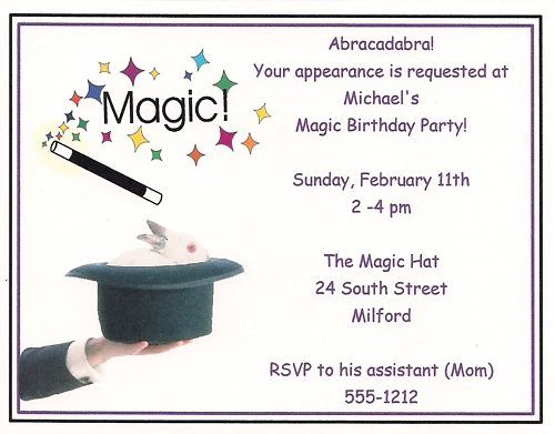 10 Magic Birthday Party Invitations Personalized  