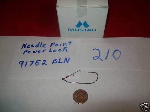 100 MUSTAD NEEDLE POINT POWERLOCK HOOKS 2/0 #52  