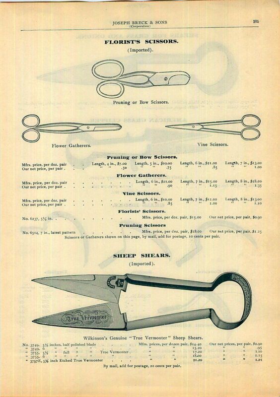 1905 Wilkinsons True Vermonter Sheep Shears WWG ad  