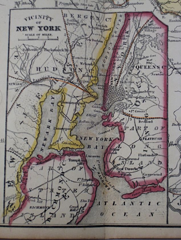 1854 Cowperthwait Map of the State of New York  double  