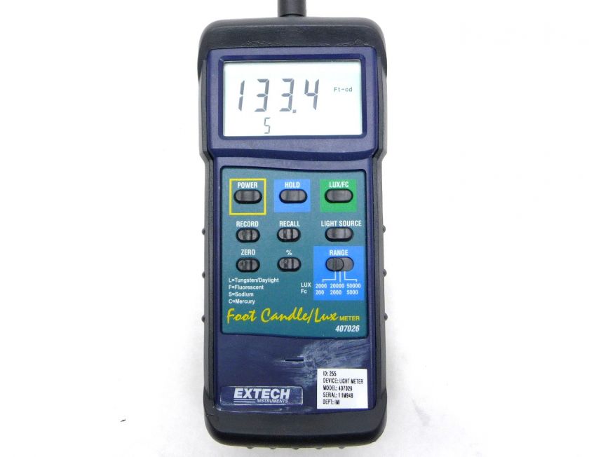   407026 HEAVY DUTY FOOT CANDLE FC/LUX LIGHT MEASUREMENT METER  