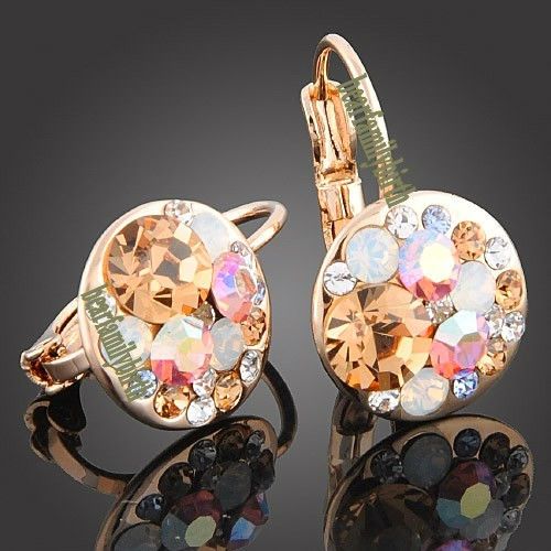 18K rose gold Gp Swarovski Crystal mickey jewelry set 875  