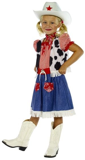 Cowgirl Sweetie Child Costume includes Dress, Vest, Scarf Bandanna 