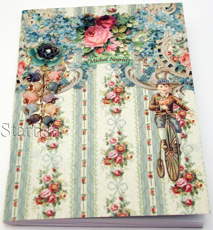 Michal Negrin Antique Style Flowers Lined A6 Notebook  