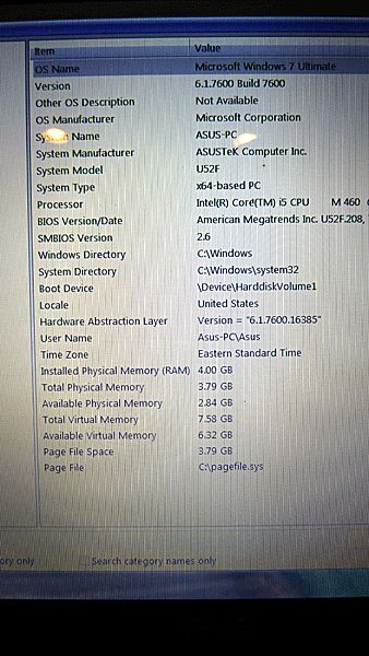 Asus 15.6 laptop, U52F, BBL 9, i5, 4gb ram, 750gb HDD, d 