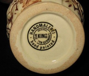 Original King Lidded Miniature Beer Stein, Hand Painted  