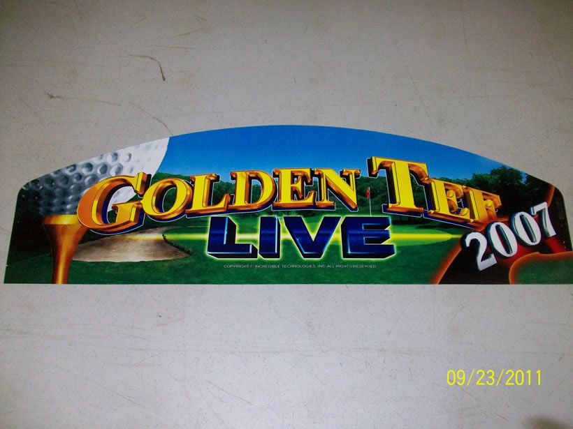 GOLDEN TEE LIVE 2007 ARCADE MARQUEE HEADER  