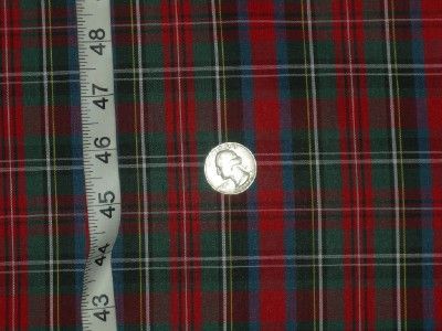 TARTAN PLAID FABRIC COTTON PLAID CHECK FABRIC 43WxBTY  