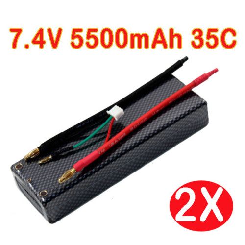 2X 7.4V 5500Mah 35c Lipo Battery RC10B4 RC10T4 Evader  