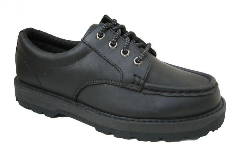   La Vega Men Black Leather Casual Work Walking Shoe Moc Toe Oxford 3460