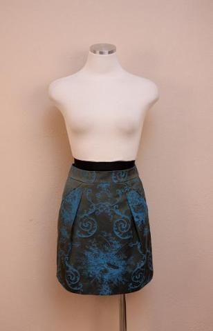 Crew $108 Origami Mini in Toile Jacquard 4 Blue Pesto  