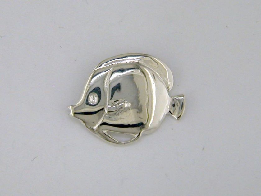 Angelfish Hidden Bail Pendant Tarnish Free Sterling Silver  