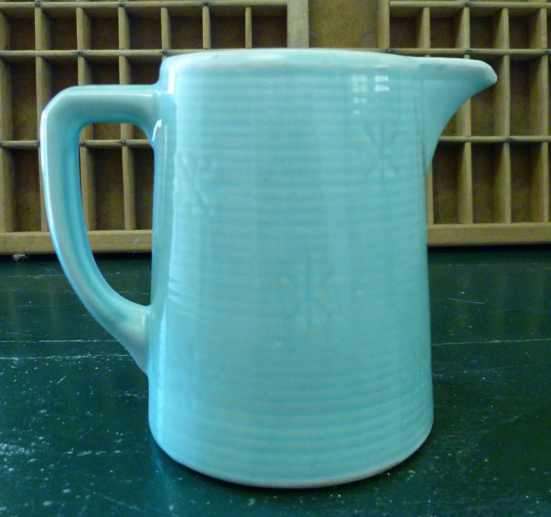 Stoneware Salt Glaze Buttermilk Pitcher With Starbursts  