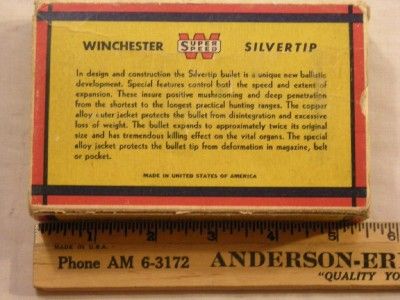 VINTAGE WINCHESTER SILVERTIP .3006 AMMO BOX MADE IN UNITED STATES OF 