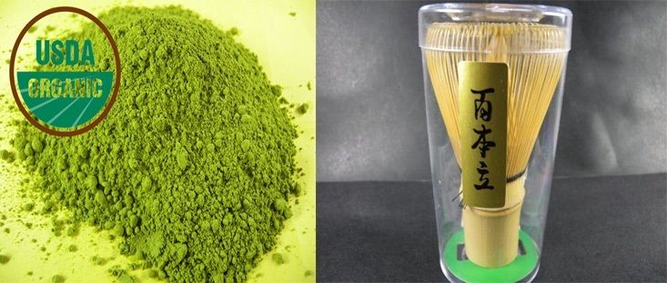 Organic Matcha 250g And 100 Prongs Bamboo Whisk Chasen  