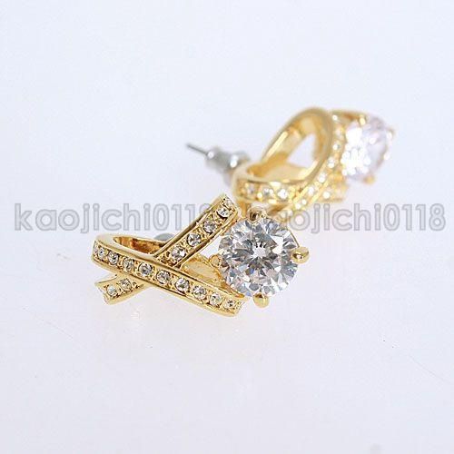  18KGP Stud Clear CZ Cute Earrings 213318  