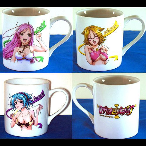 Manga Rosario + Vampire SEXY girl 3D Mug x 3 Moka Kurumu NEW Japanese 