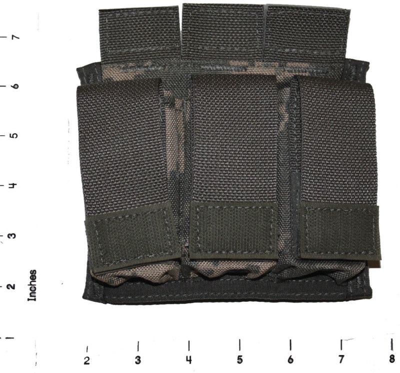 DBT Triple Mag Pouch with DetLoc 9mm, ACU, MOLLE  