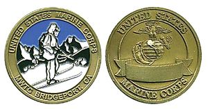USMC MARINE CORPS MWTC BRIDGEPORT BIG CHALLENGE COIN  