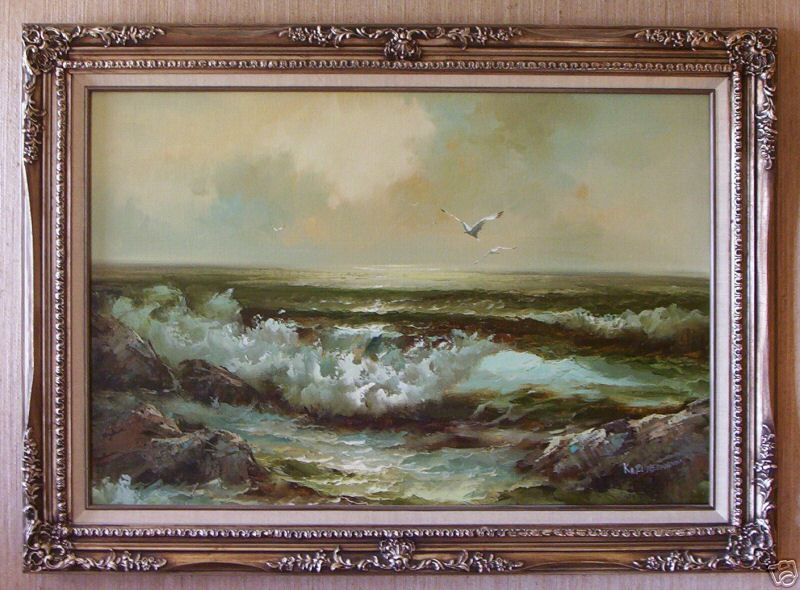 KARL NEUMANN   Oil Painting Seascape Vintage  