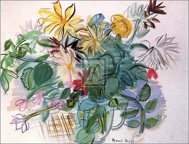 RAOUL DUFY Bouquet des Fleurs FLOWERS vase new print  