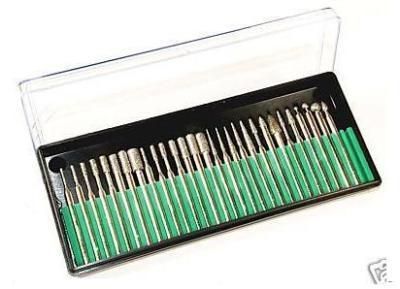 30 PIECE 80 GRIT DIAMOND BUR BIT SET ROTARY TOOLS NEW  