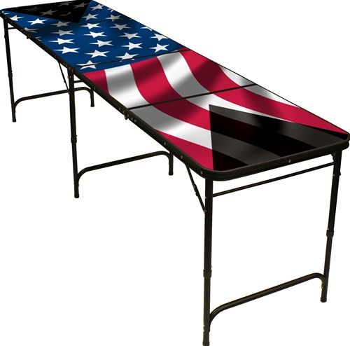 Tattoo Blue Beer Pong Table   8ft Portable Folding Design   90 Day 