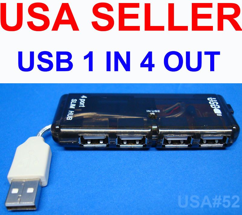 USB Hub 480Mbps 4 Ports PC NET iMac PS3 Laptop Xbox 360 030878987516 