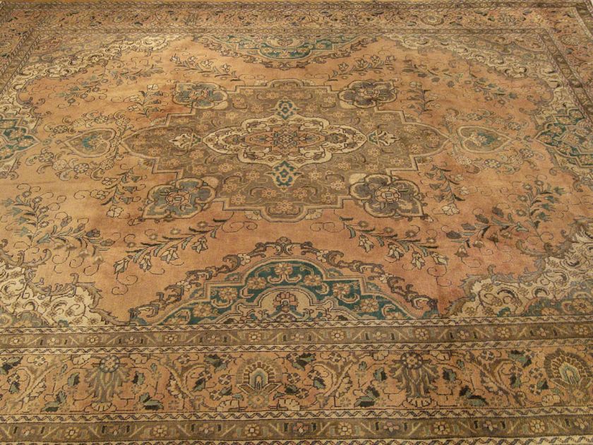 9x12 Handmade Mutted Colors Antique Persian Tabriz Wool Rug Excellent 