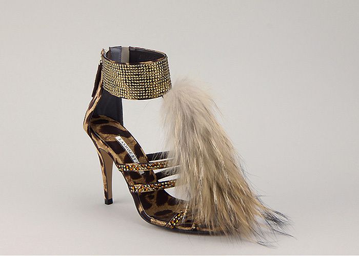 11287 Suede Fringe Handmade Ankle Strap Sandals Leopard US  