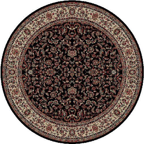 Area Rug 5 Round BLACK KASHAN PERSIAN ORIENTAL Carpet  