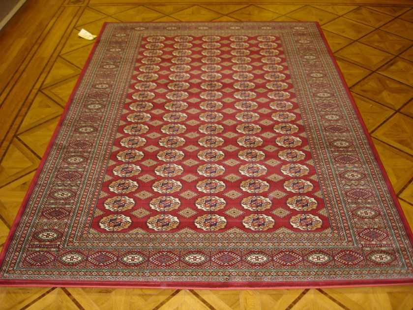 5x8 Red & Off White Machine Made Bokhara Design Oriental Area Rug Free 