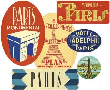 100+ Assorted Vintage Paris Stickers by Cavallini & Co.  