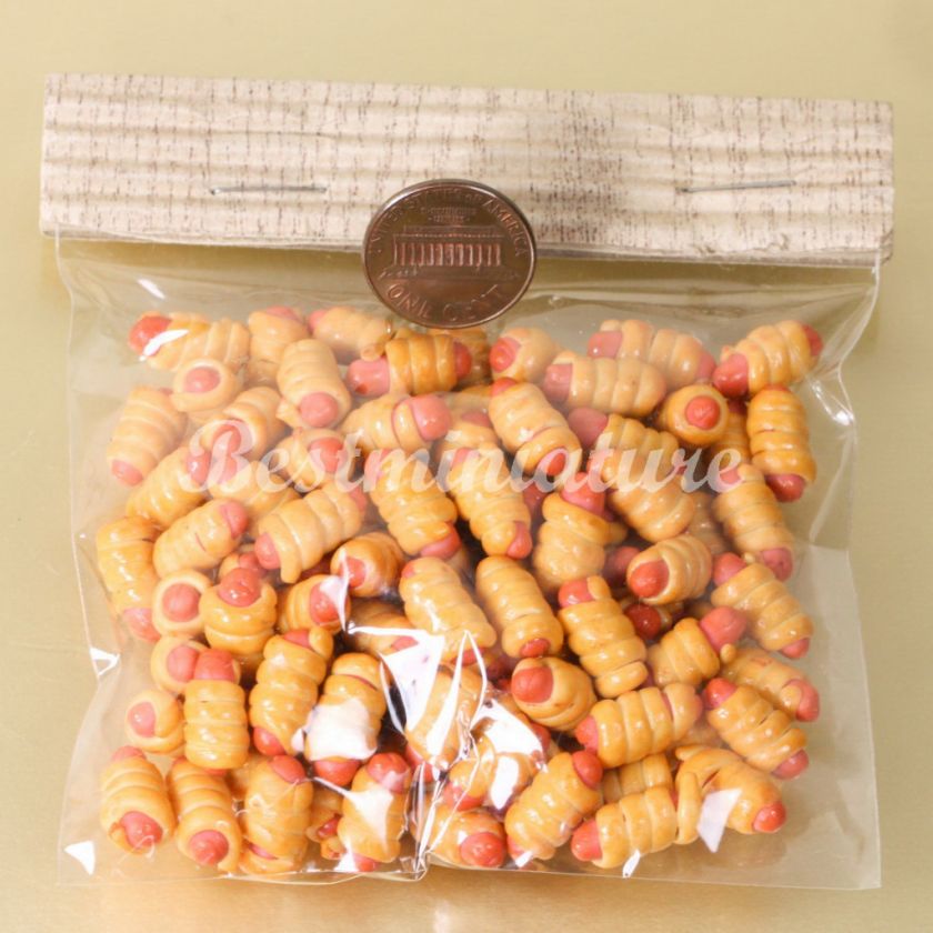 100 Bread w Sausage Dollhouse miniature Food Bakery  