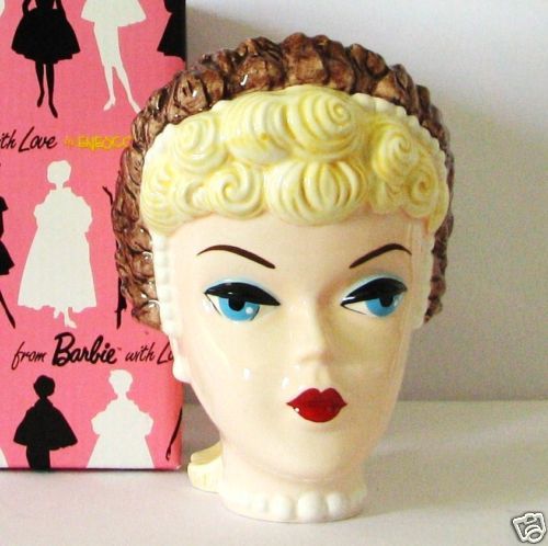 BARBIE~1996 Enesco Head Mug~Figural Cup~Character Figure~Evening 