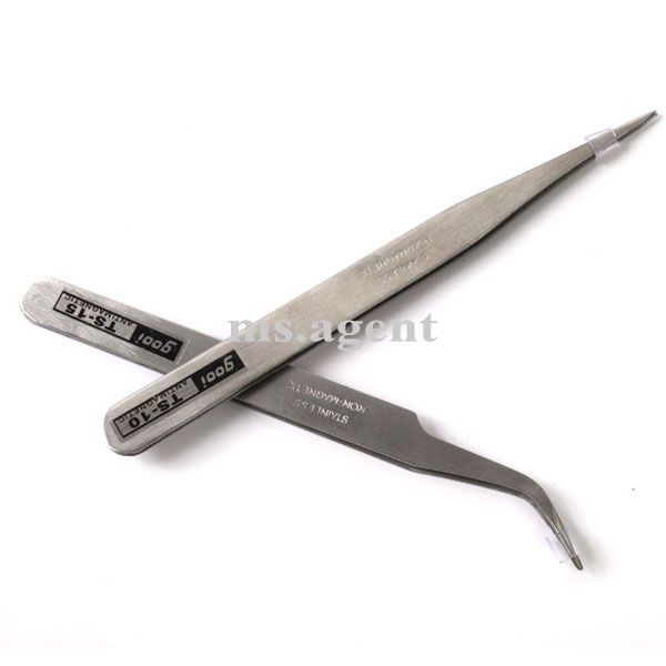 RHINESTONE STRAIGHT CURVED NIPPERS TWEEZERS CLIP NAIL ART MAKEUP 