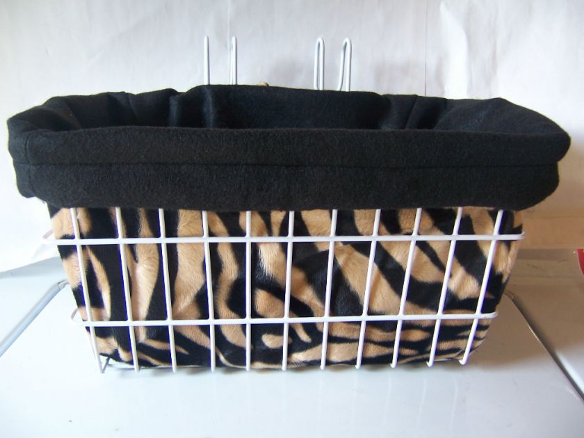 BICYCLE BASKET LINER BROWN ZEBRA REVERSABLE DRAWSTRING SHOULDBAG 