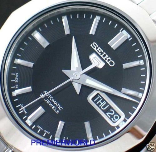 SEIKO AUTOMATIC BLACK STEEL SNKG83 WATCH SNKG83J1 JAPAN  