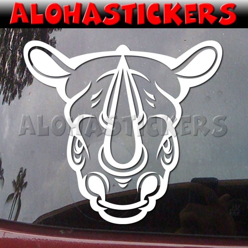 ANGRY RHINO HEAD Vinyl Decal Car Rhinoceros Safari T1  