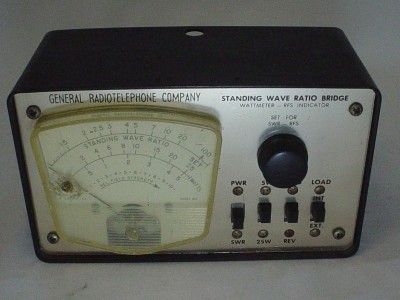 General Radiotelephone Company STANDING WAVE RATIO BRIDGE WATTMETER 