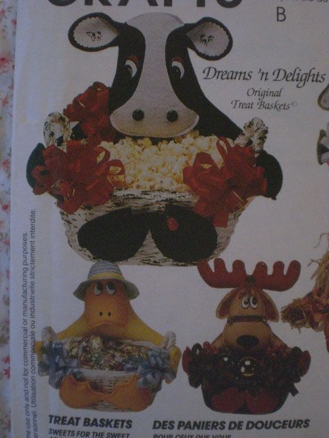 McCalls pattern #6662   Special Occasion Baskets   Cow Elephant 